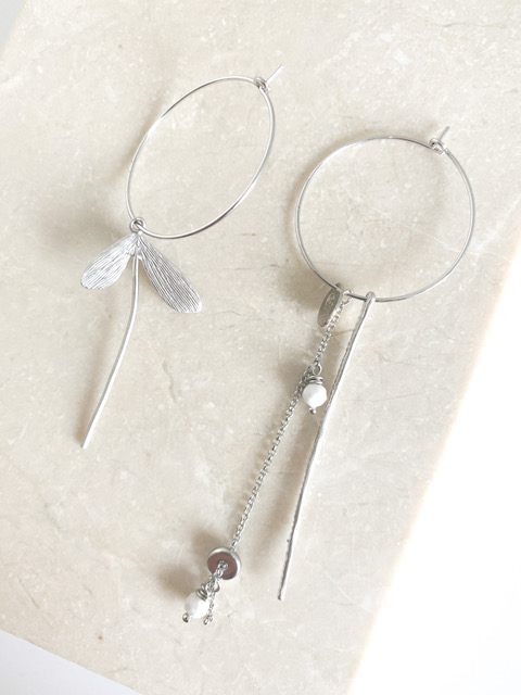 [201.LIBIE-SH] LIBIE - BOUCLES D'OREILLES | Silver Howlite