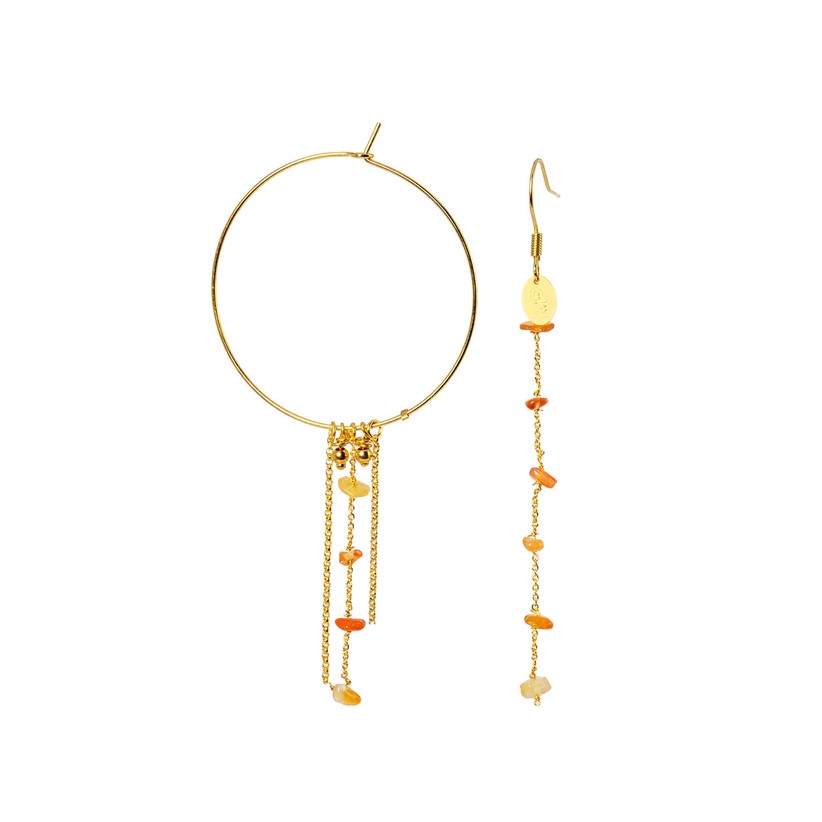[201.LOU-GCO] LOU - BOUCLES D'OREILLES | Gold Orange