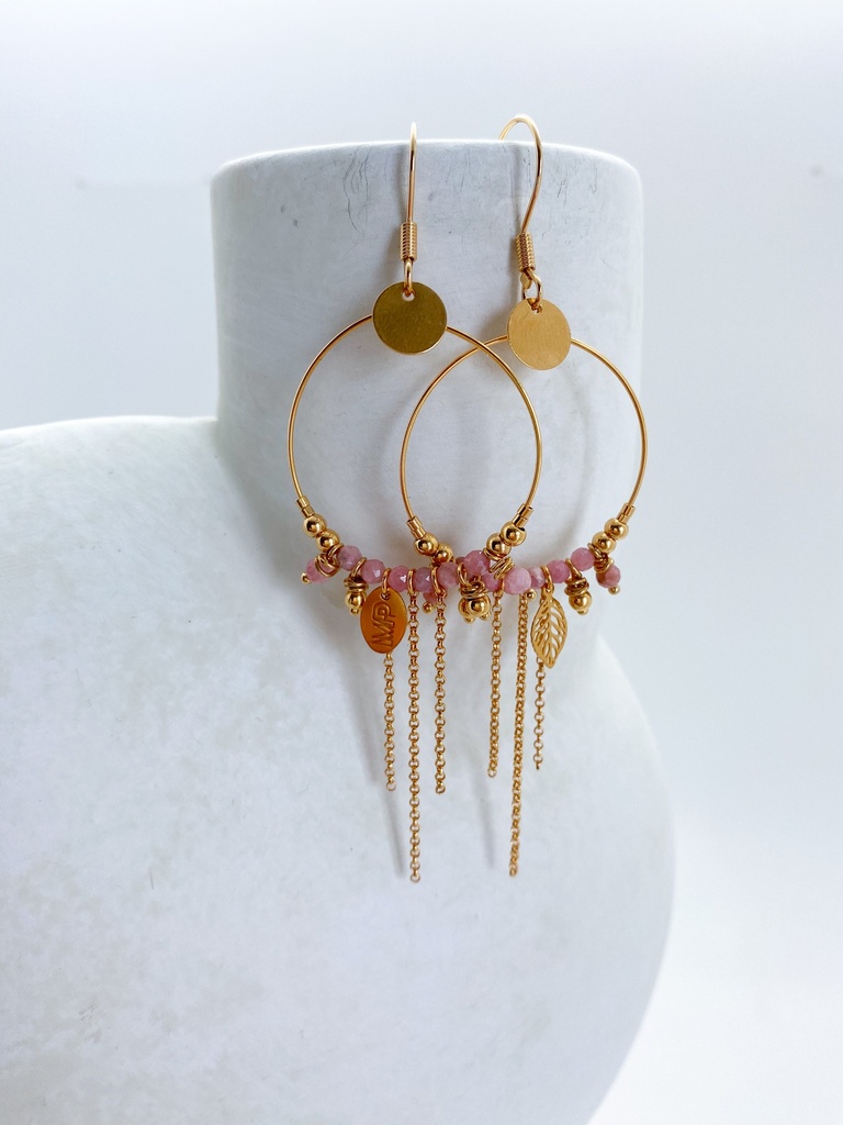 [201.MARIE-GP] MARIE - BOUCLES D'OREILLES | Gold Pink