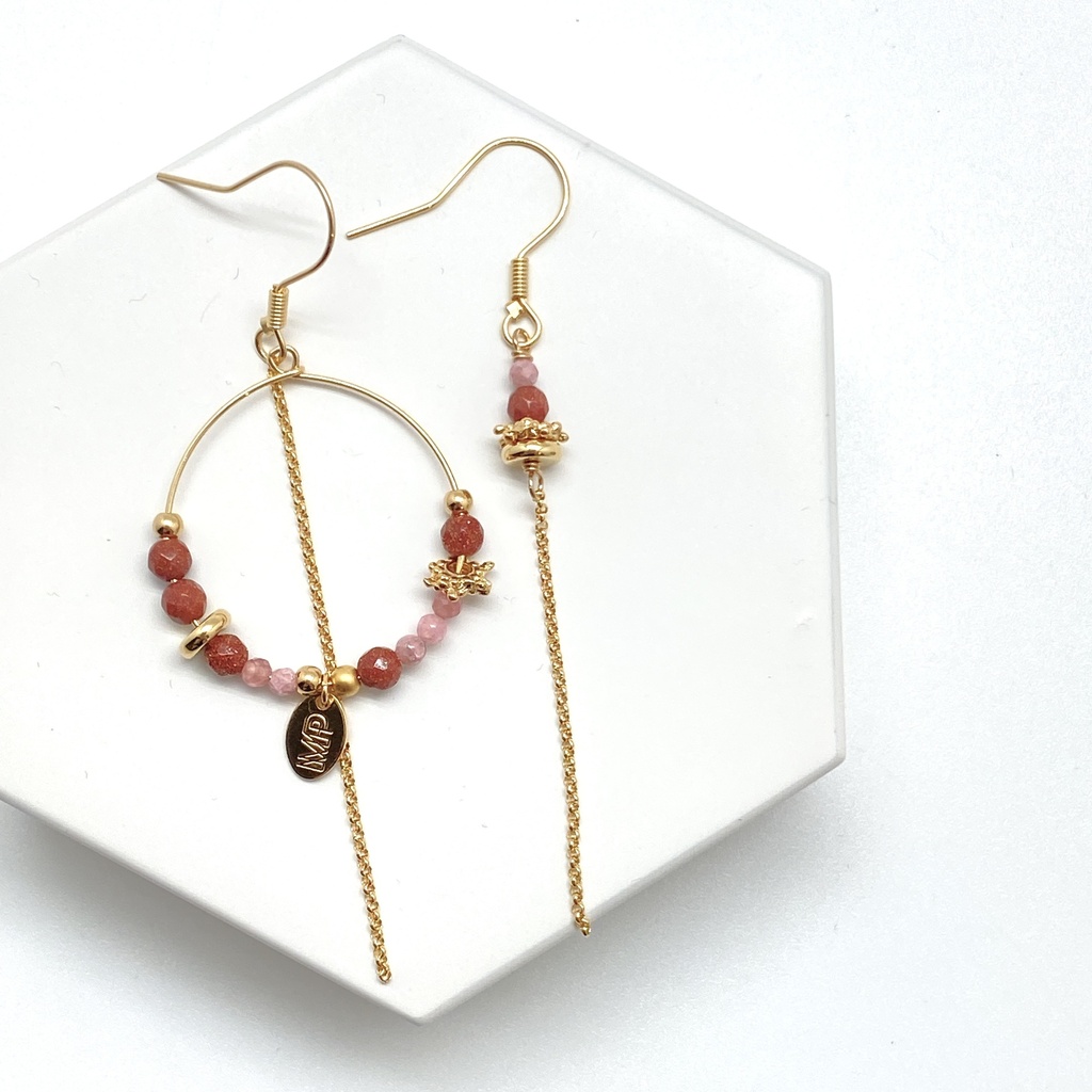 [201.MP-GGSP] MP - BOUCLES D'OREILLES | Gold Sand Pink