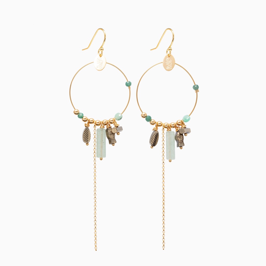 [202.AICHA-GLGR] AICHA - EARRINGS | Gold Light Green