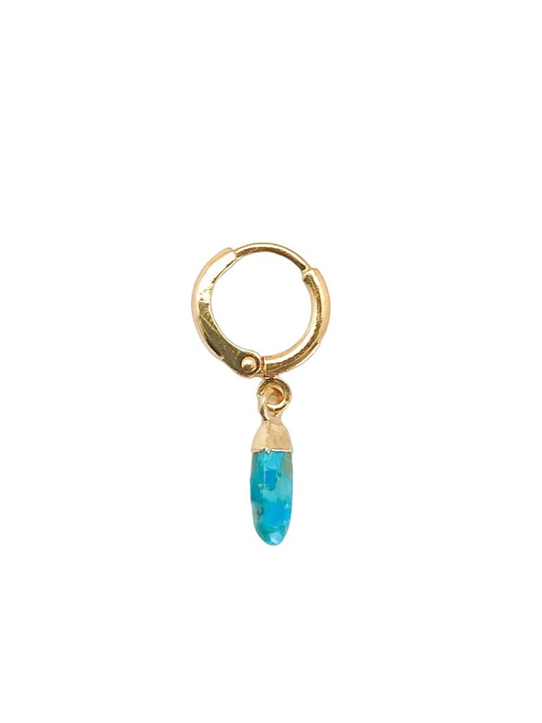 EMBLEME - SINGLE EARRING | Gold Turquoise