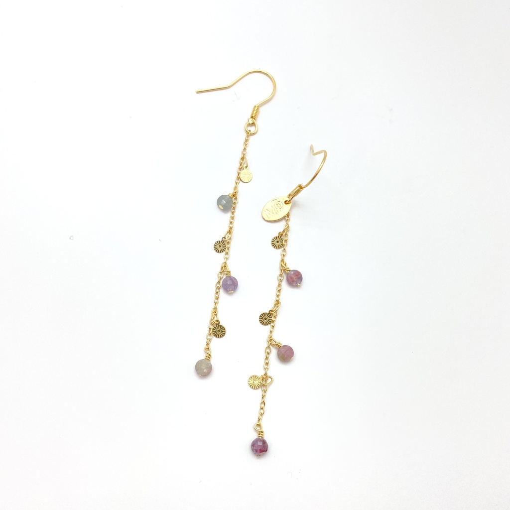 [202.LOREN-GTM] LOREN - BOUCLES D'OREILLES | Gold Pink