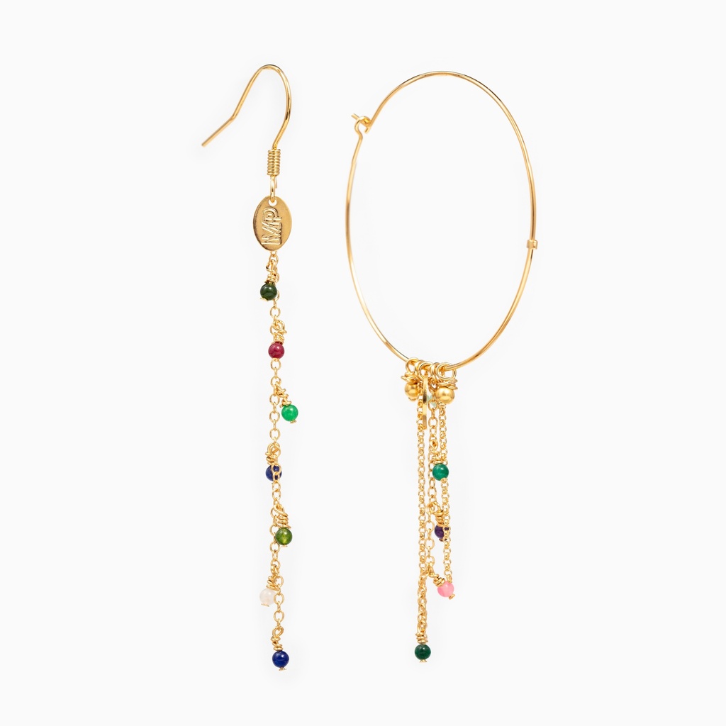 LOU - BOUCLES D'OREILLES | Gold multicolor