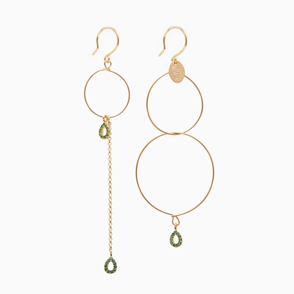 [211.ALBA-E-GGR] ALBA - BOUCLES D'OREILLE | Gold Green