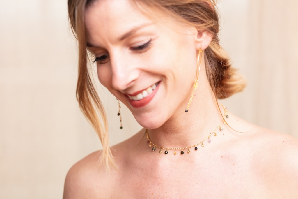 [211.GIUSY-N-GTM] GIUSY - COLLIER | Gold Pink