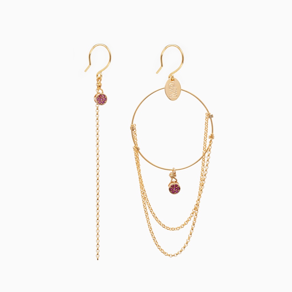 [211.MARGA-E-GP] MARGA - BOUCLES D'OREILLE | Gold Pink
