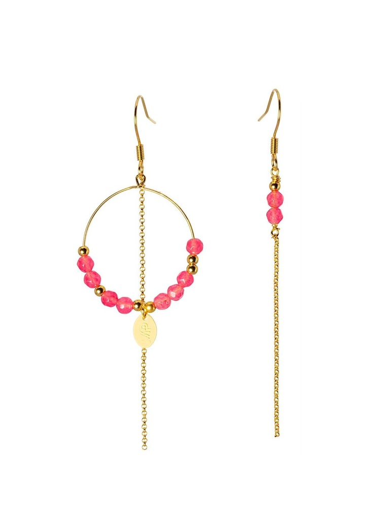 [211.MP-GF] MP - BOUCLES D'OREILLES | Gold Fuchsia