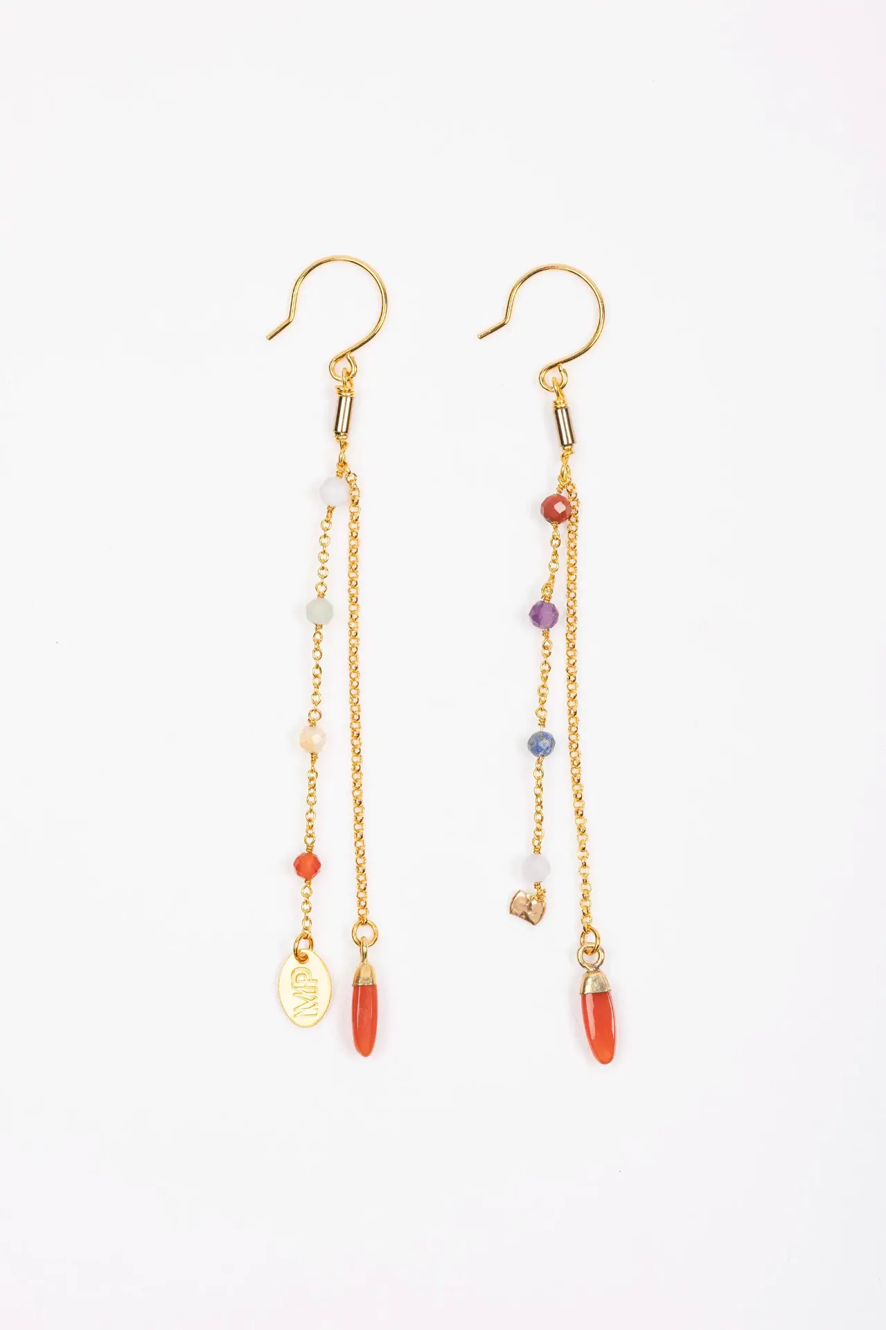[221.CRISTI-E-GCO] CRISTI - BOUCLES D'OREILLES | Gold Cornaline