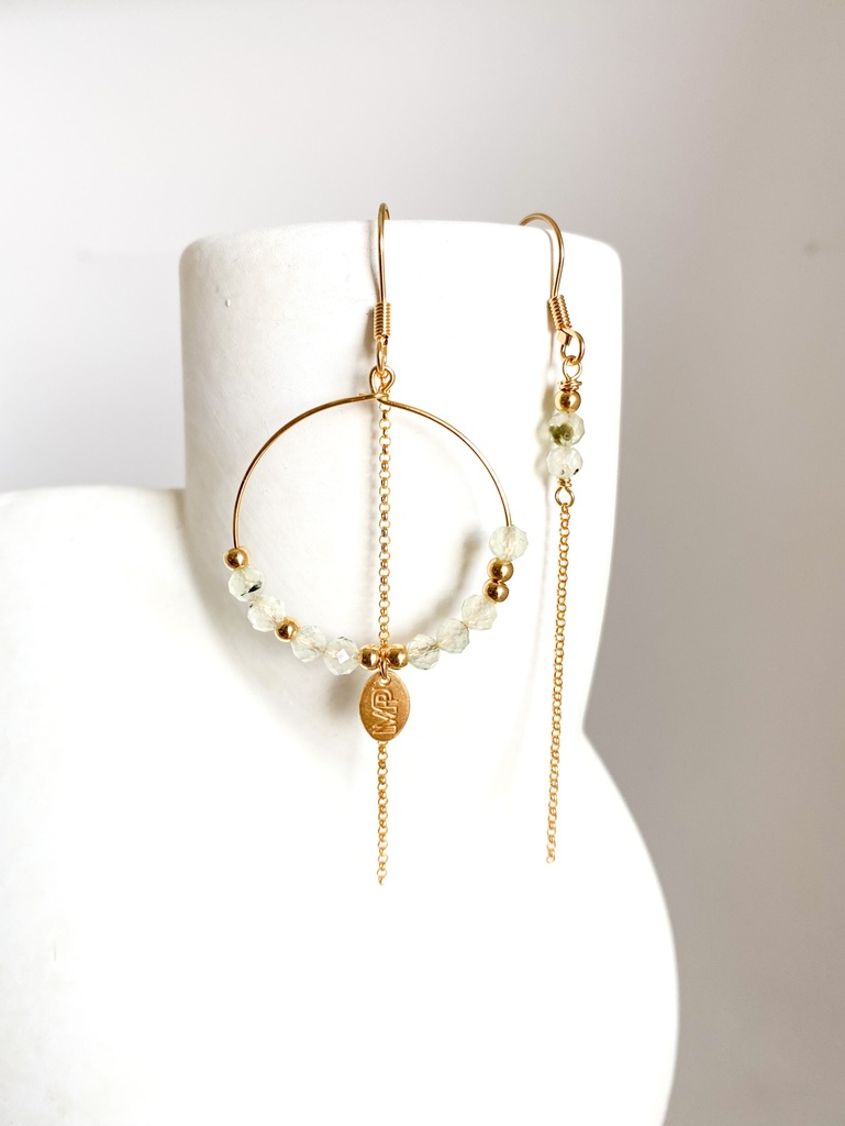 MP - BOUCLES D'OREILLES | Gold Pastel Green