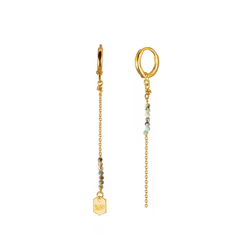 RIVA - BOUCLES D'OREILLES | Gold Turquoise