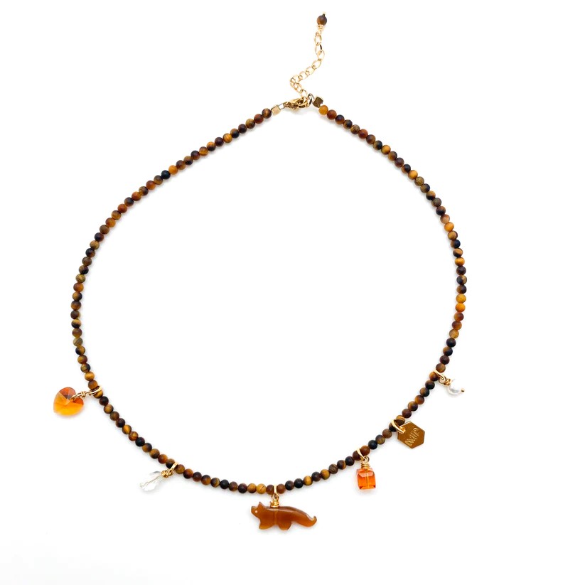 [222.KITZU/S-N-GBR] KITZU - COLLIER | Gold Brown