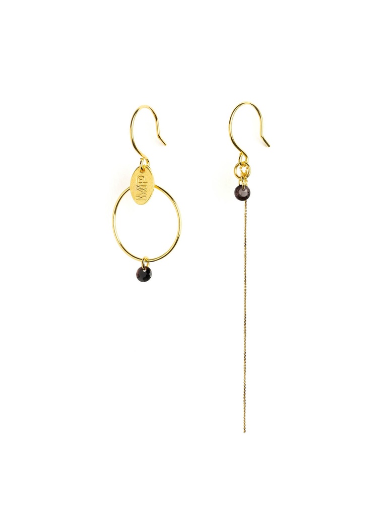 [222.MP10-GB] MP10 - BOUCLES D'OREILLES | Gold Black