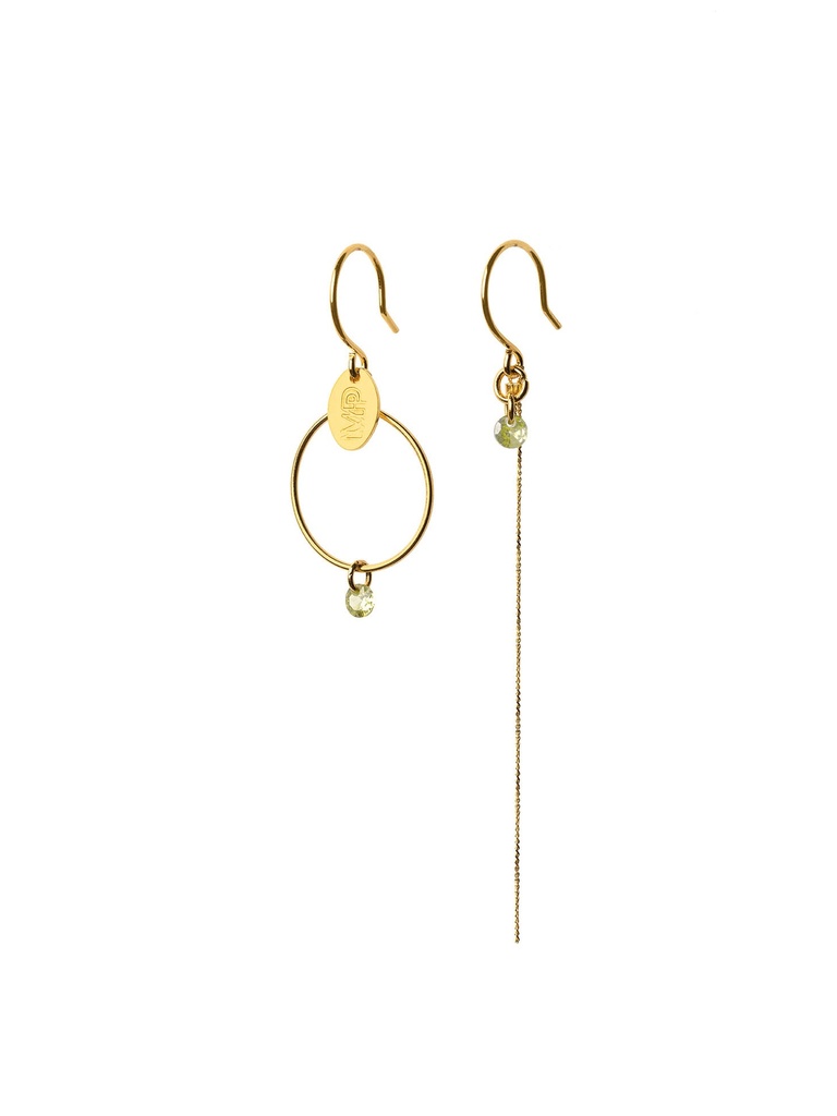 [222.MP10-GPERI] MP10 - EARRINGS | Gold Green