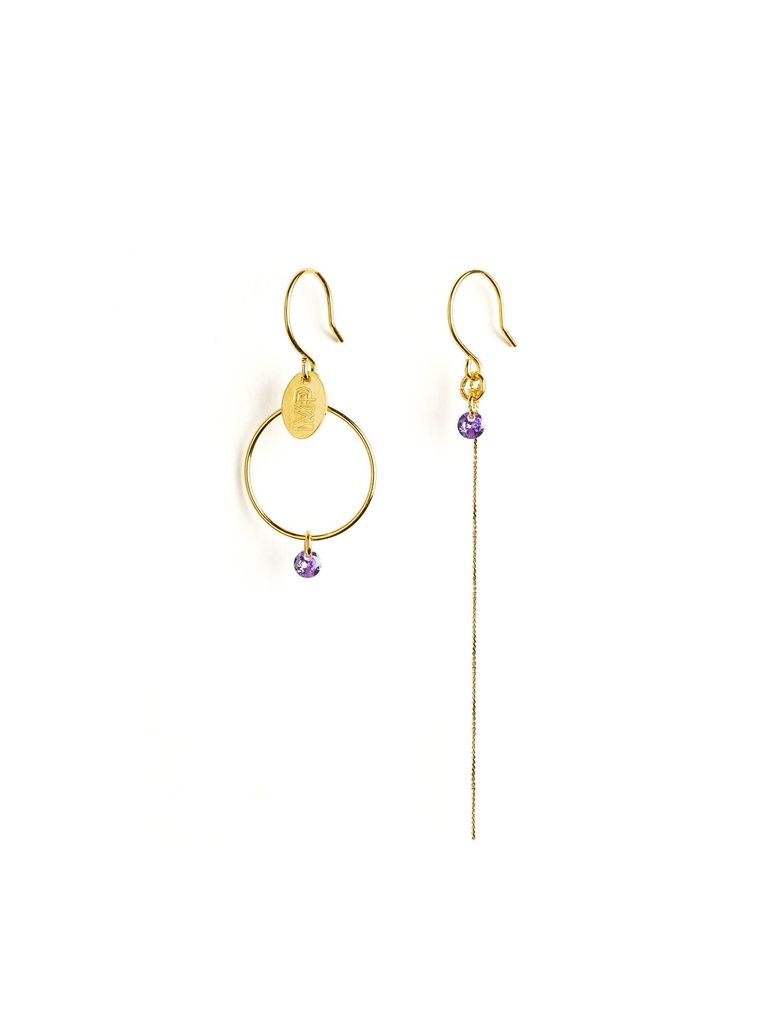 MP10 - BOUCLES D'OREILLES | Gold Purple