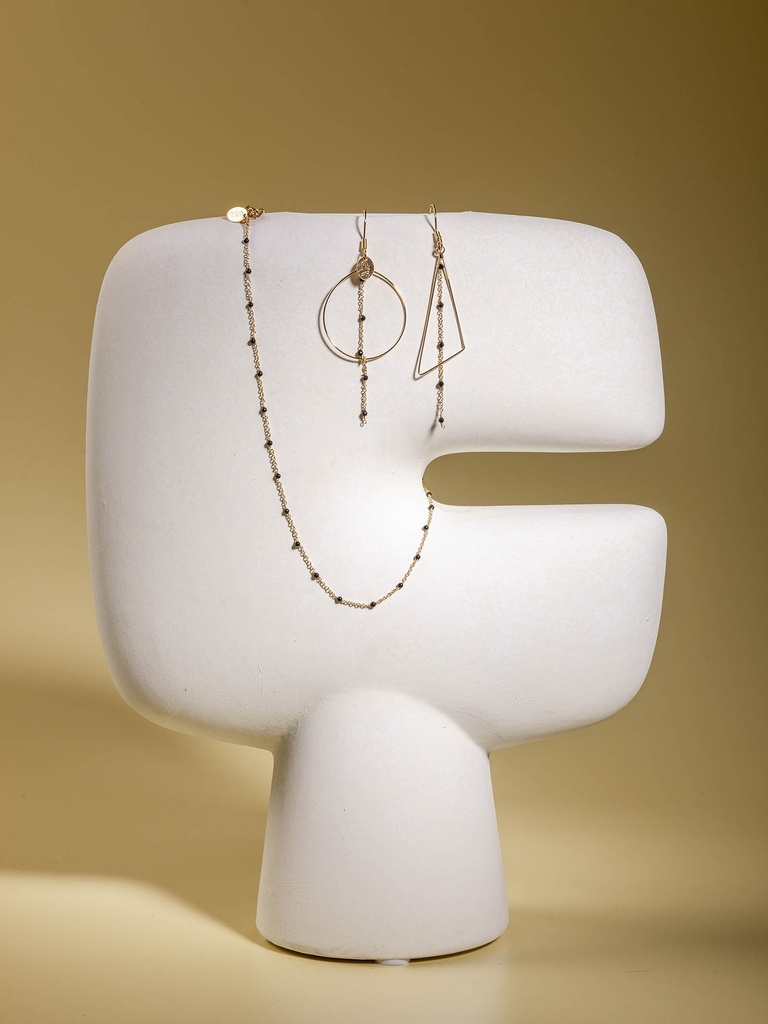 [231.CLOE-GB] CLOE - BOUCLES D'OREILLES | Gold Black