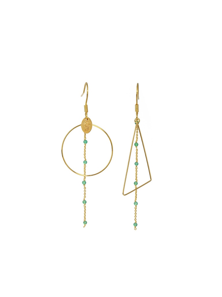 [231.CLOE-GGR] CLOE - BOUCLES D'OREILLES | Gold Green