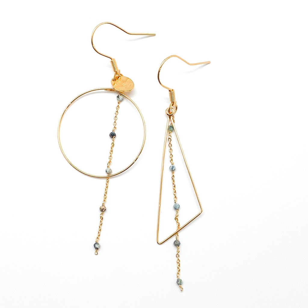 [231.CLOE-GT] CLOE - BOUCLES D'OREILLES | Gold Turquoise