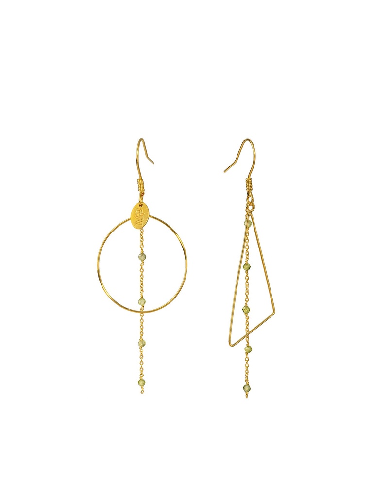[231.CLOE-GZP] CLOE - BOUCLES D'OREILLES | Gold light Green