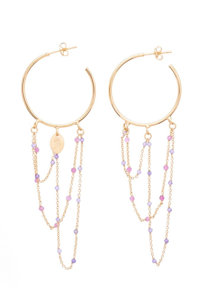 [231.LUCY3-ES-GPU] LUCY - BOUCLES D'OREILLES | Gold Purple