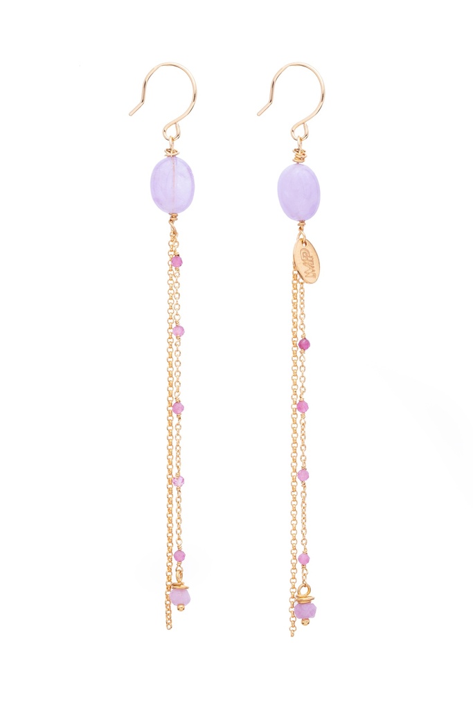 [231.LUCY-ES-G] LUCY - BOUCLES D'OREILLES | Gold Purple