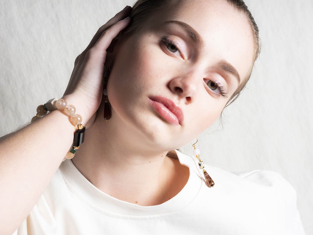 [231.MACHA23-GP] MACHA23 - BOUCLES D'OREILLES | Gold Pink