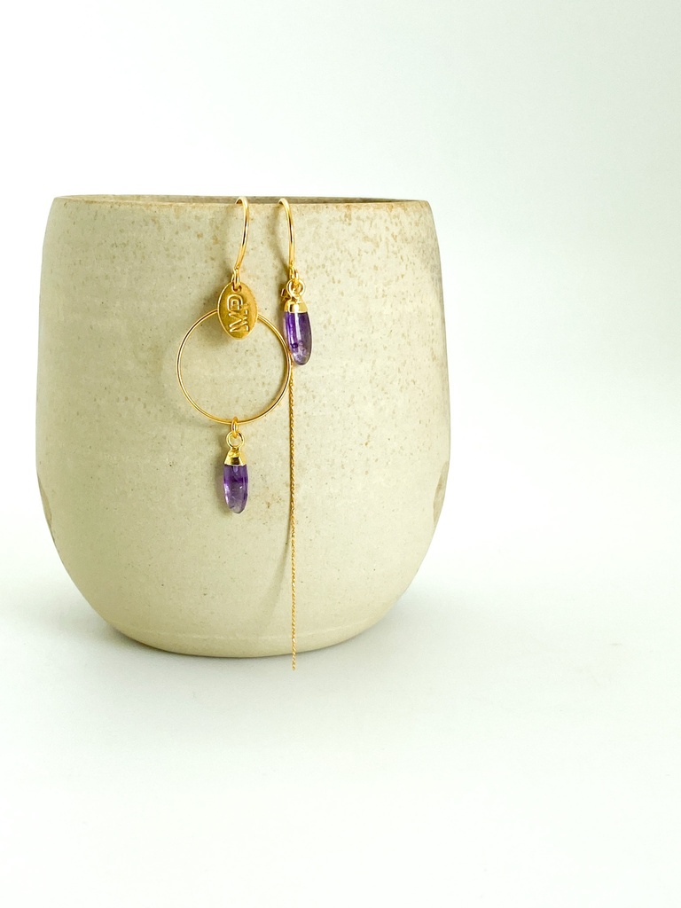 [231.MP10-EMBL-GPU] MP10 - BOUCLES D'OREILLES | Gold Purple