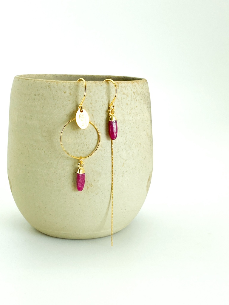 [231.MP10-EMBL-GR] MP10 - BOUCLES D'OREILLES | Gold Red