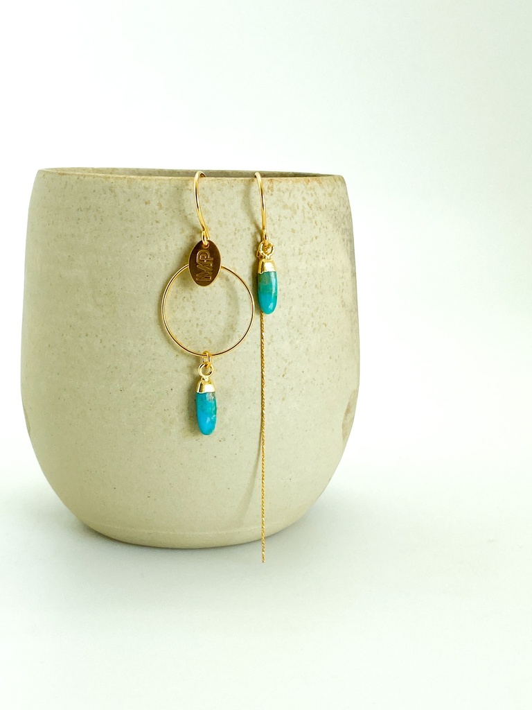 [231.MP10-EMBL-GT] MP10 - BOUCLES D'OREILLES | Gold Blue