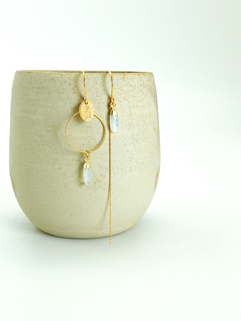 MP10 - BOUCLES D'OREILLES | Gold White