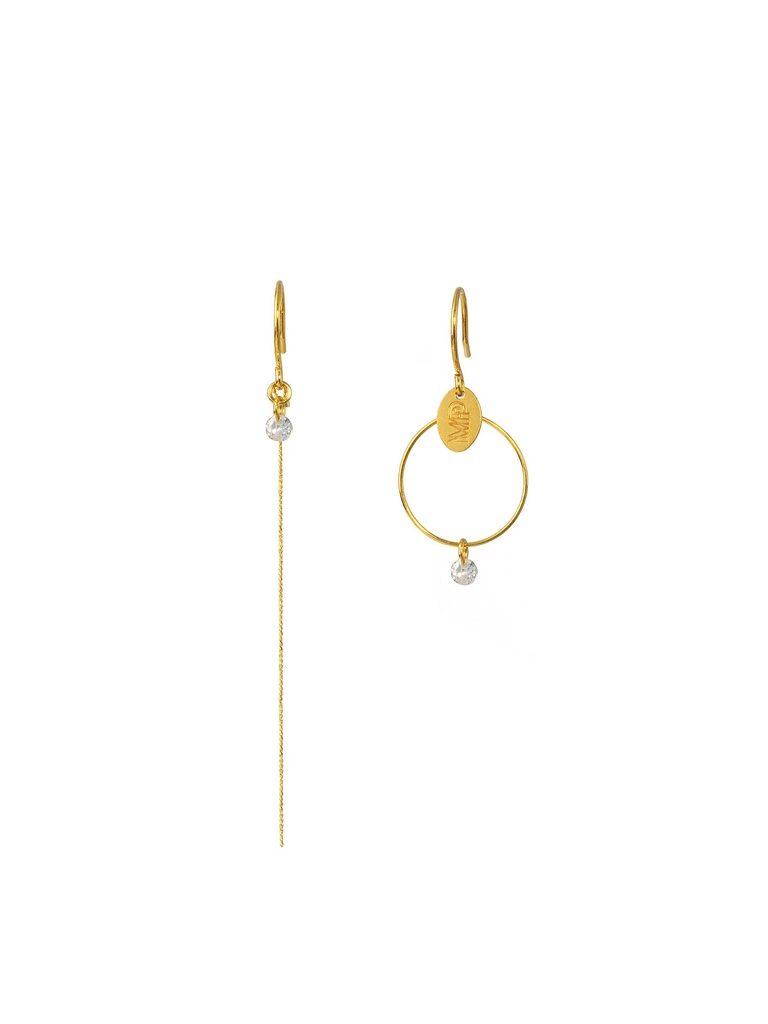 [231.MP10-GW] MP10 - BOUCLES D'OREILLES | Gold white