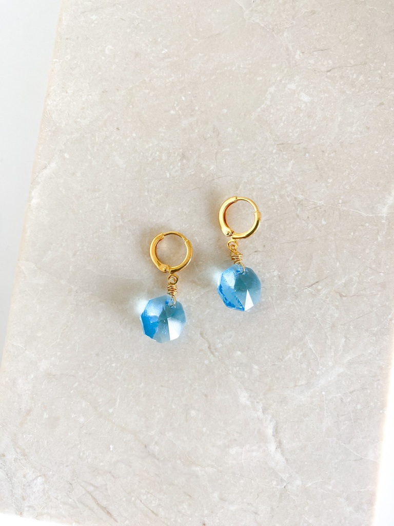 [231.TEREZ1-E-GLBL] TEREZ1 - BOUCLES D'OREILLES | Gold Light Blue