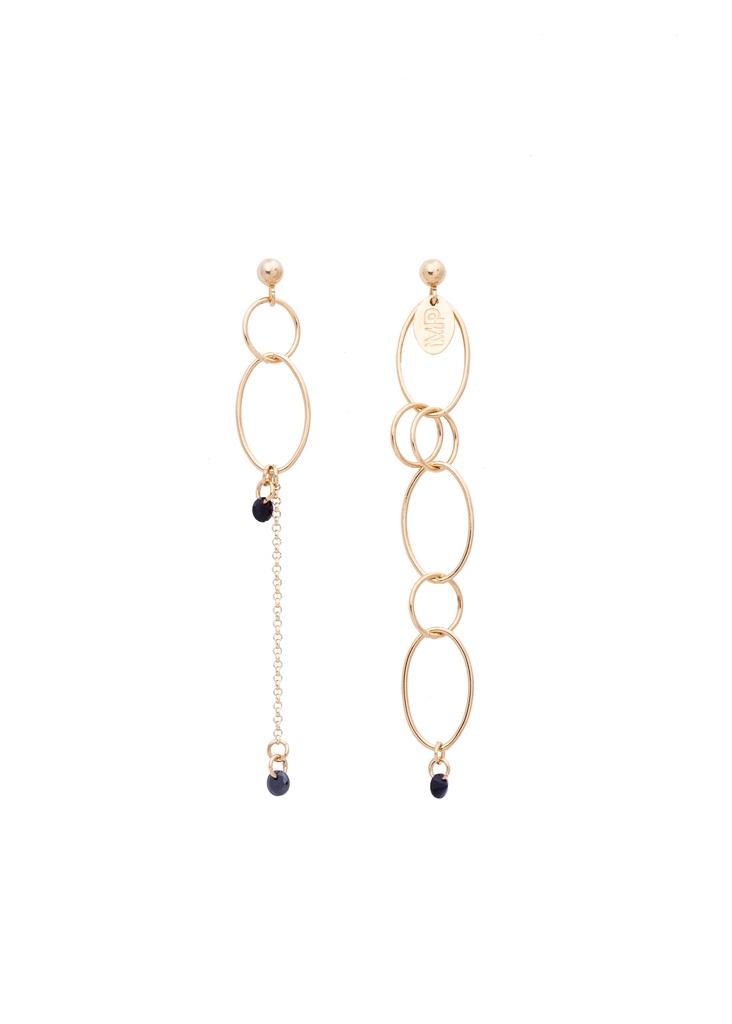 [232.BIRKYN-E-GB] BIRKYN - BOUCLES D'OREILLES | Gold Black