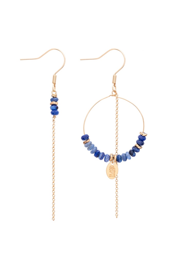[232.MP-GDBL] MP - BOUCLES D'OREILLES | Gold Blue