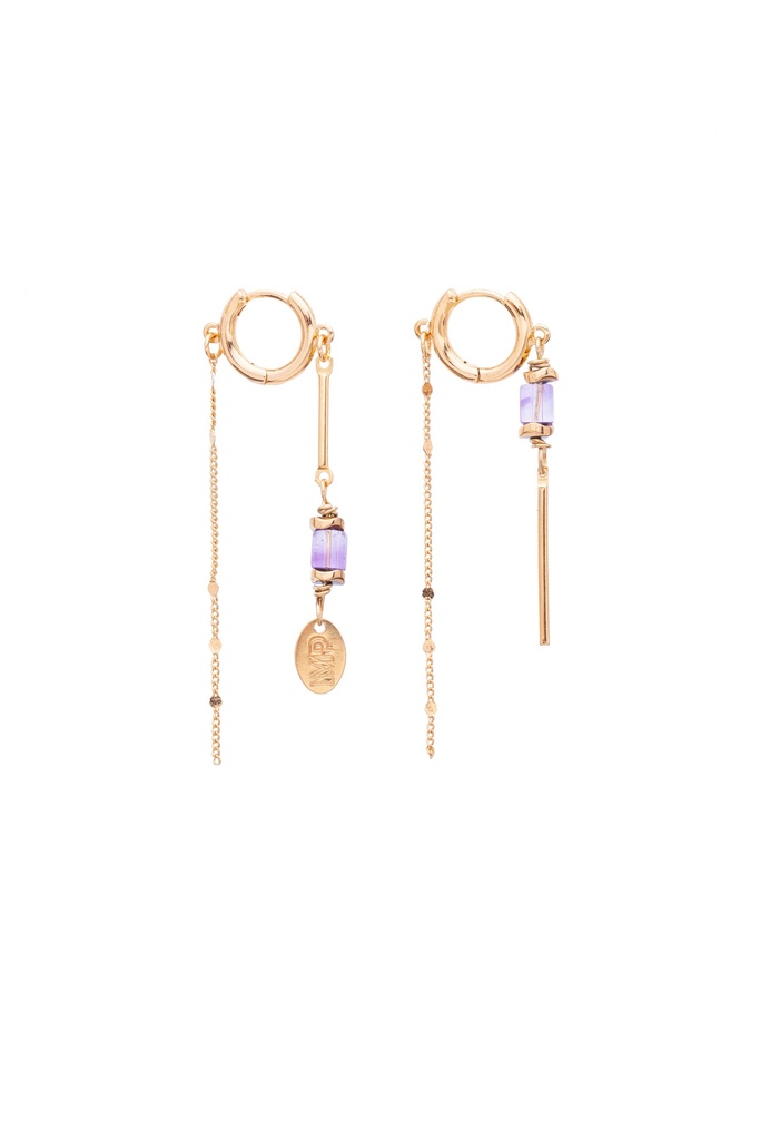 SIENA - BOUCLES D'OREILLES | Gold Purple