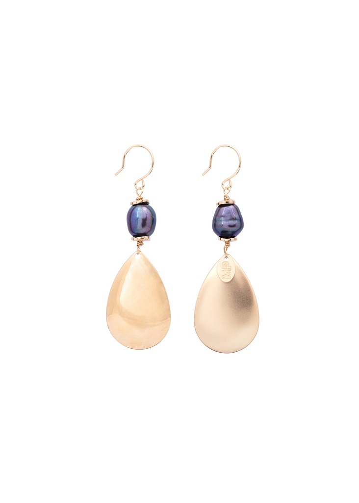 [232.VERNY/G-E-GBL] VERNY - BOUCLES D'OREILLES | Gold Blue