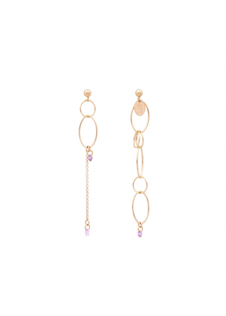 BIRKYN - BOUCLES D'OREILLES | Gold Pink