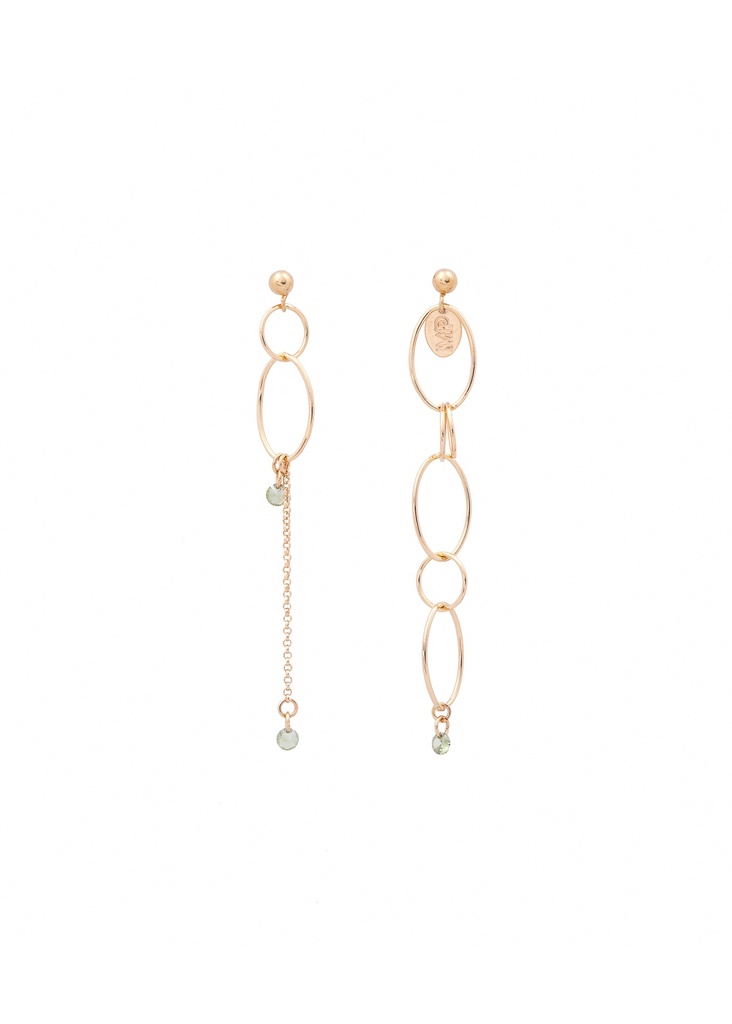 BIRKYN - BOUCLES D'OREILLES | Gold Light Green