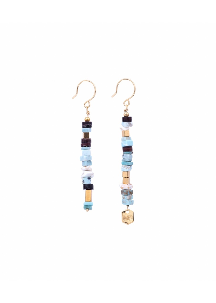[241.HOBO-E-GT] HOBO - EARRINGS | Gold Turquoise