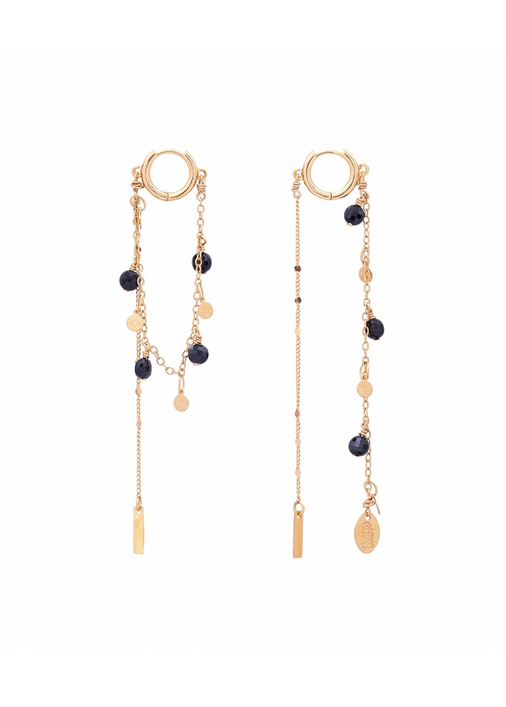 KENZA - BOUCLES D'OREILLES | Gold Black