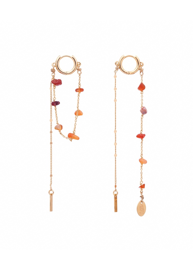 KENZA - BOUCLES D'OREILLES | Gold Orange