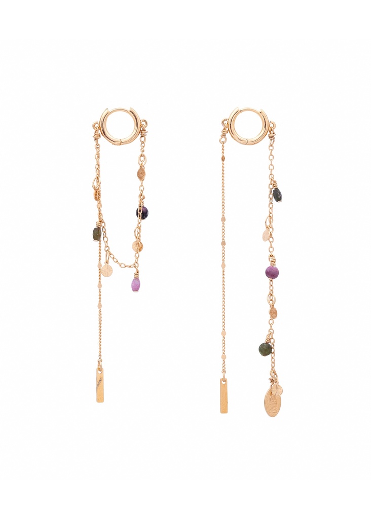[241.KENZA-E-GTM] KENZA - BOUCLES D'OREILLES | Gold Tourmaline