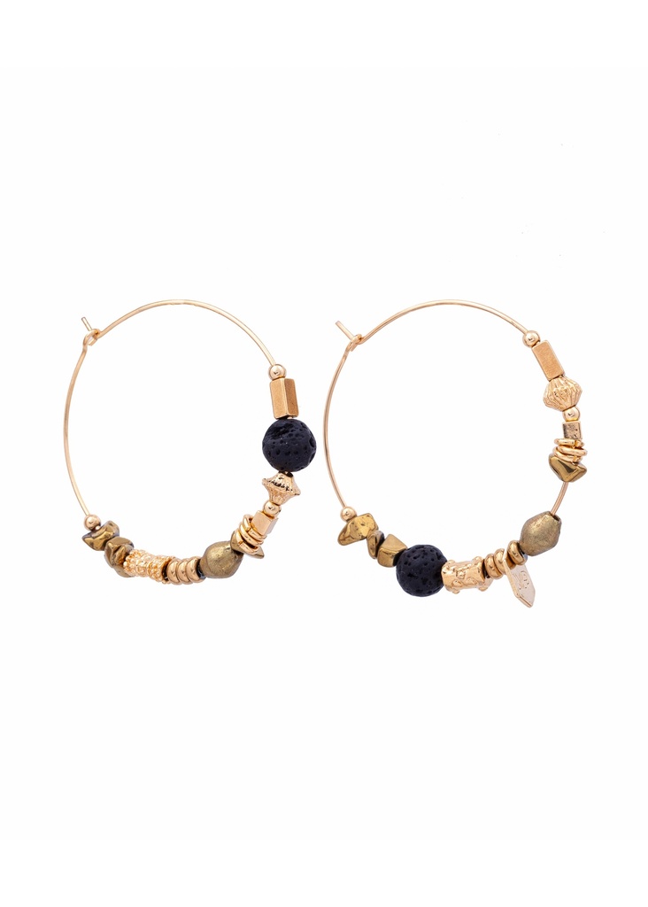 [241.LUREX/C-E-GB] LUREX - OORBELLEN | Gold Black