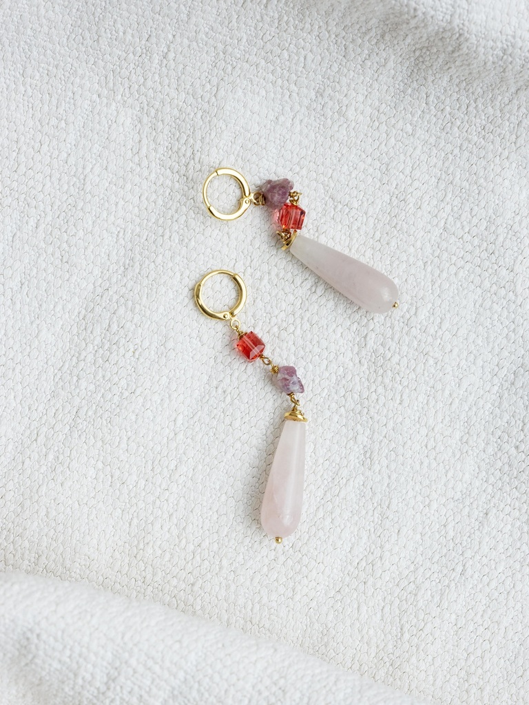 [241.MACHA24-GP] MACHA24 - BOUCLES D'OREILLES | Gold Pink