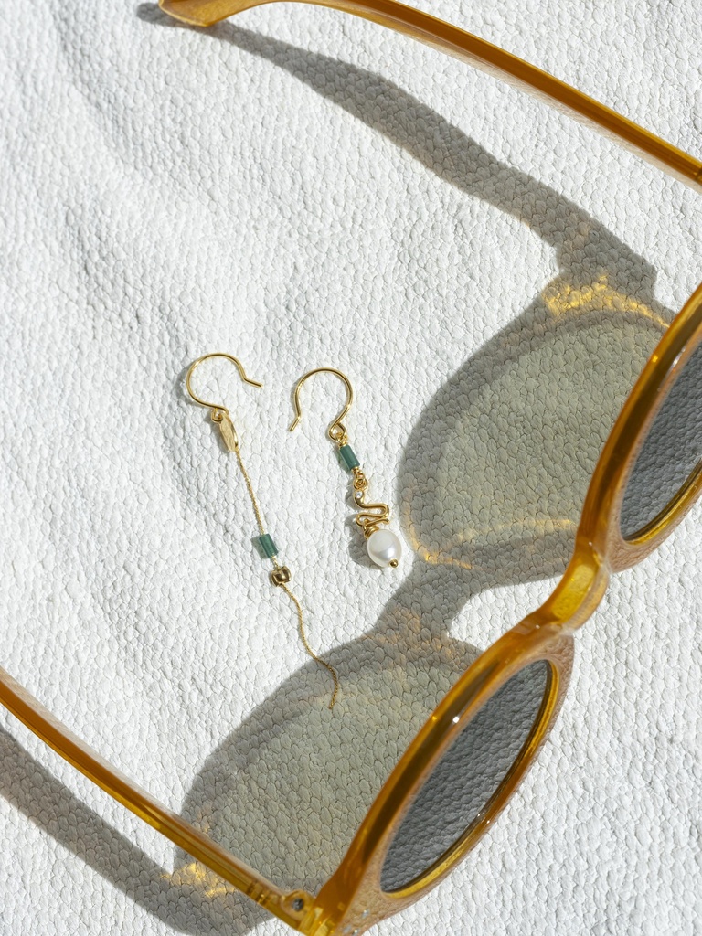 SNAKE/XS - BOUCLES D'OREILLES | Gold Green