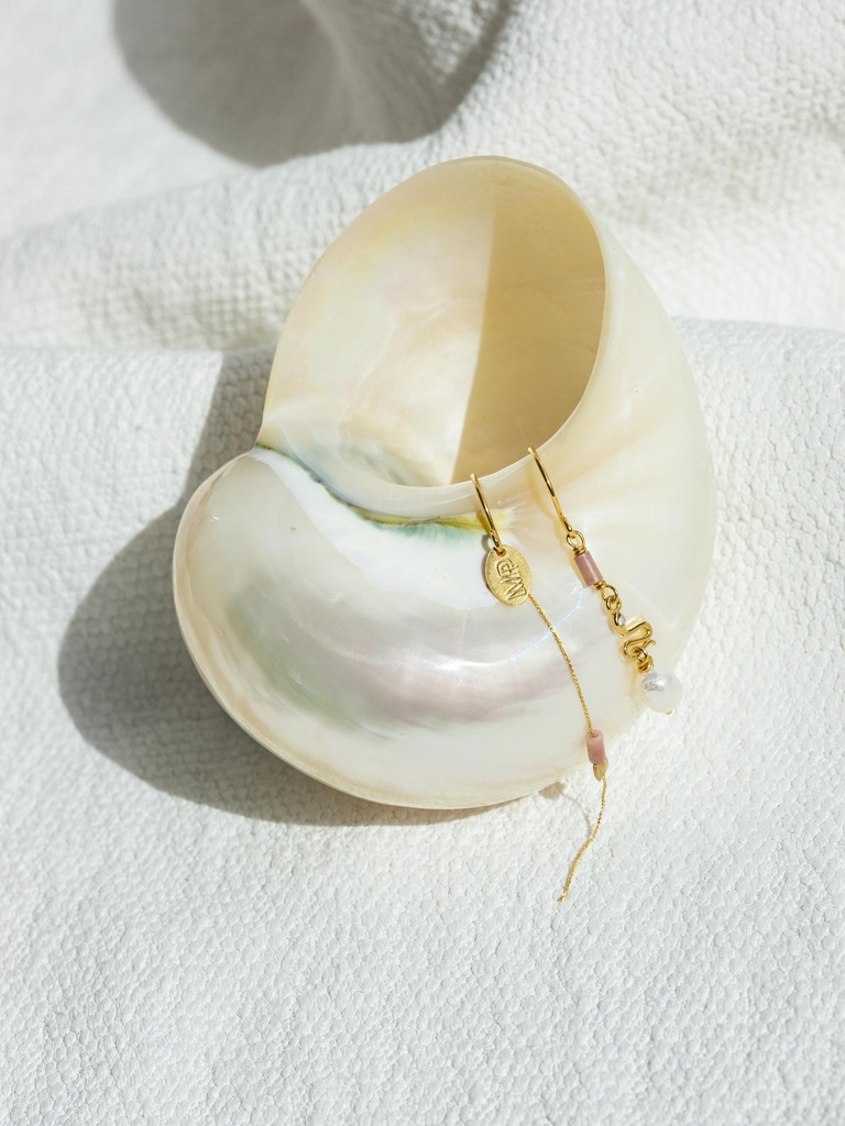 SNAKE/XS - BOUCLES D'OREILLES | Gold Pink