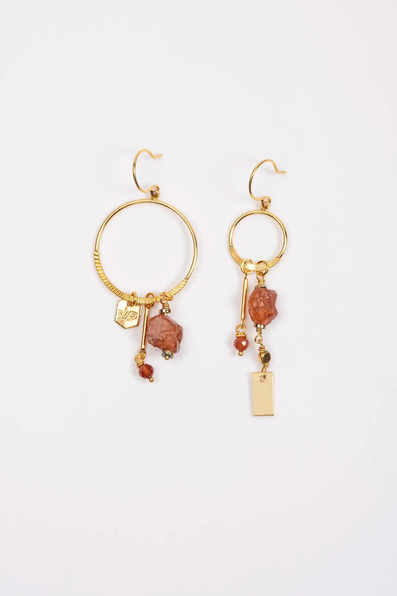 [241.UMA-E2-GBR] UMA - BOUCLES D'OREILLES | Gold Brown