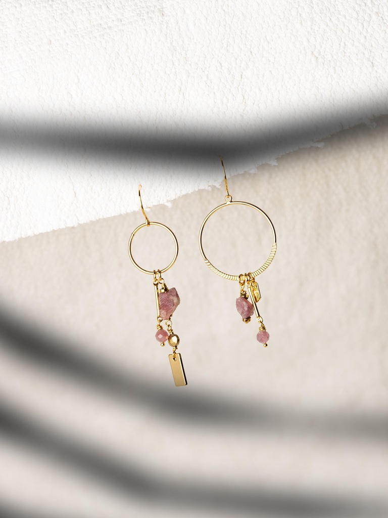 UMA - BOUCLES D'OREILLES | Gold Pink