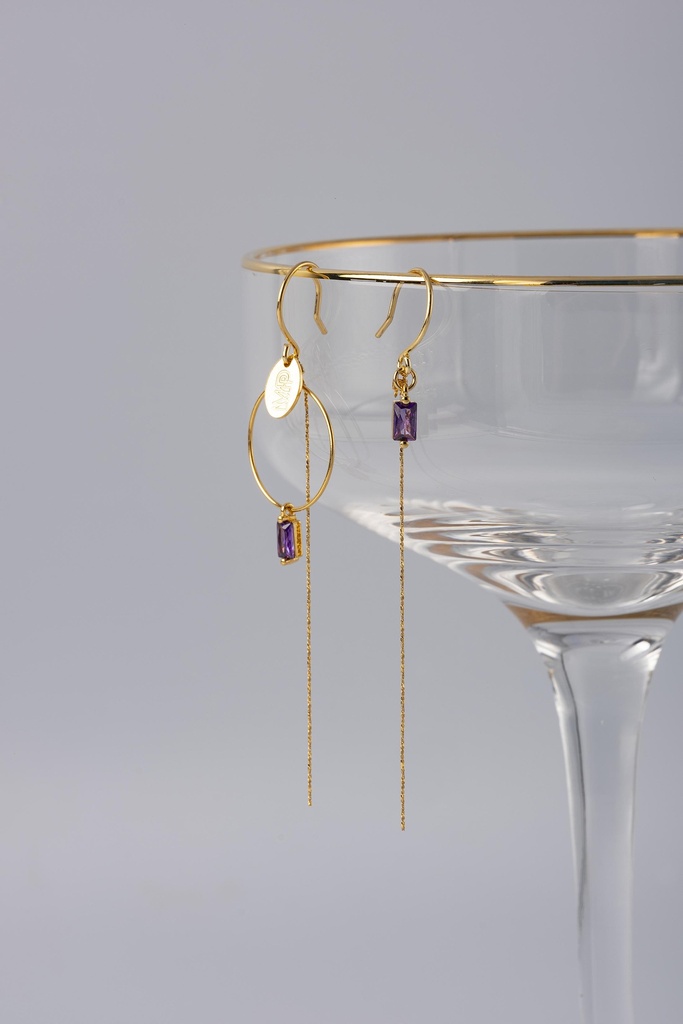 [241.VENUS-E-GPU] VENUS - BOUCLES D'OREILLES | Gold Purple