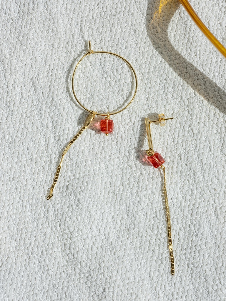 [241.VIPY-E-GP] VIPY - BOUCLES D'OREILLES | Gold Fuchsia